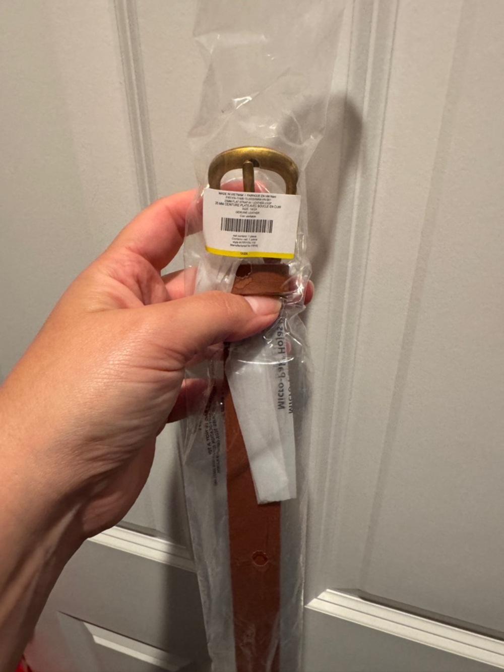 Frye Classic Brown Leather Belt with Brass Buckle